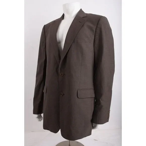 Brooks Brothers Mens Suit Jacket Sport Coat US 41 L Stretch Brown Wool Blend